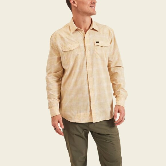 Howler Brothers H Bar B Tech Long Sleeve in Eason Plaid: Pistachio Size XXL NWT - Picture 1 of 6